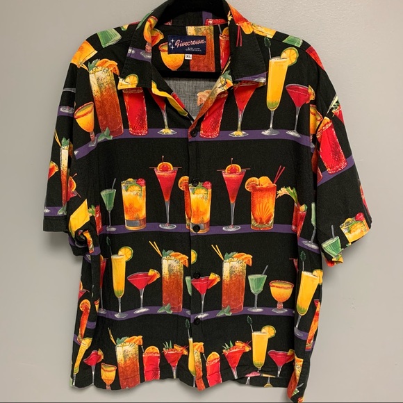 Vintage Other - Vintage Men’s Cocktail Booze Button Down Shirt XL